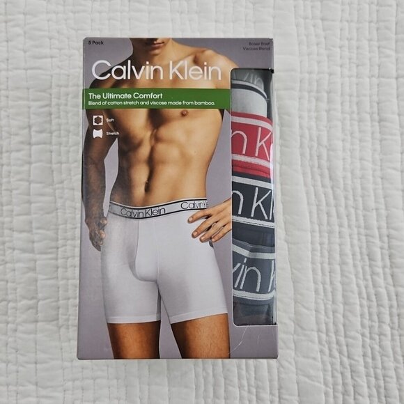 Calvin Klein 5 Pack Ultimate Comfort Boxer Briefs Size M (32-34) NIB Soft NEW - Picture 1 of 14